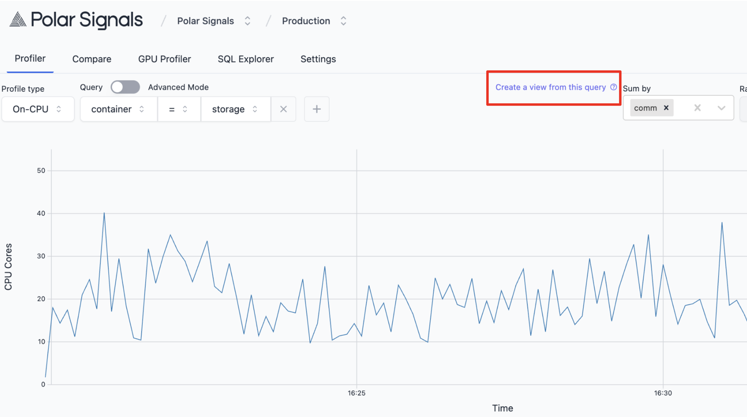 Create a view from query